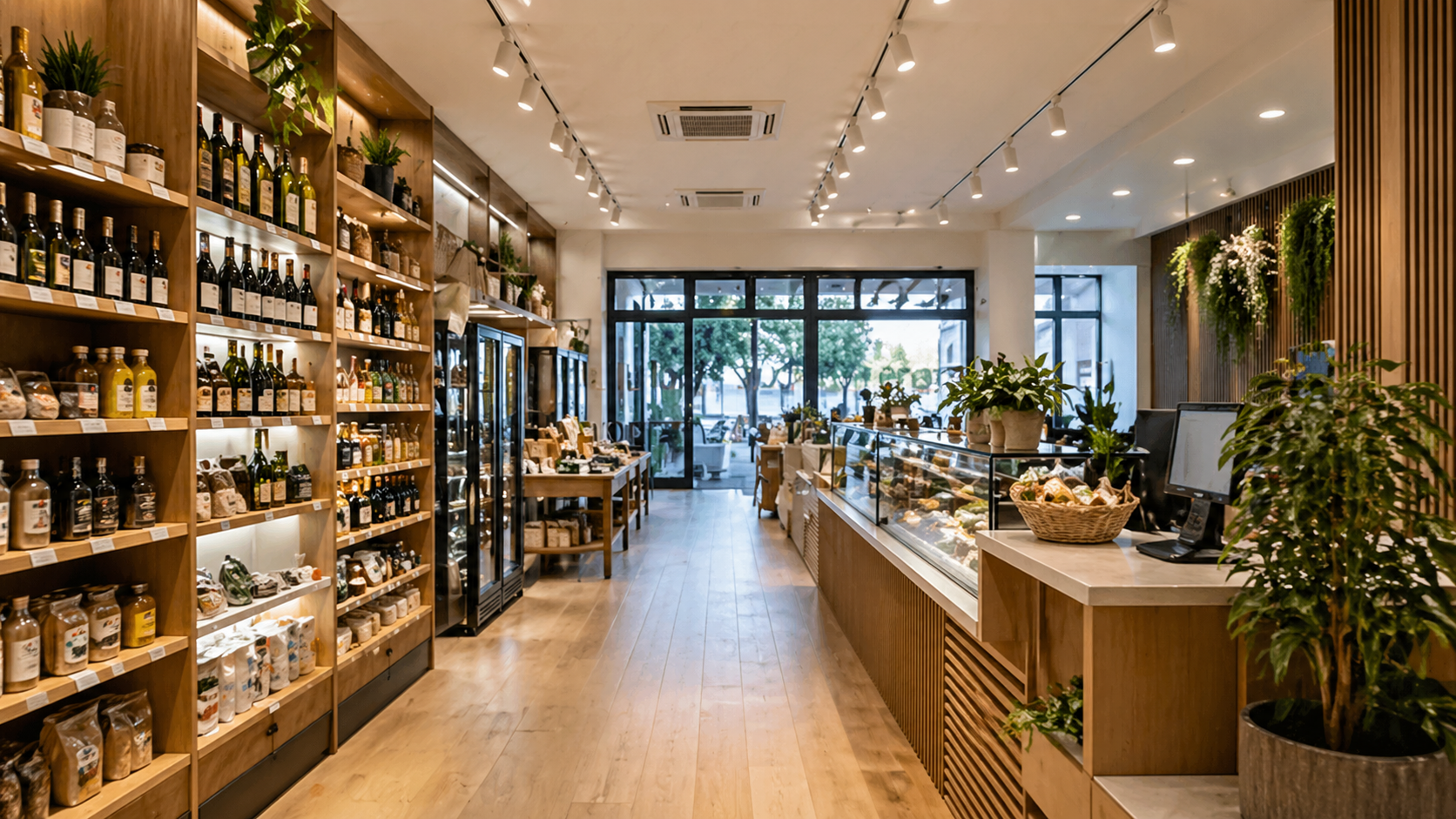 Local comercial con iluminación técnica — instalación eléctrica Saherlux